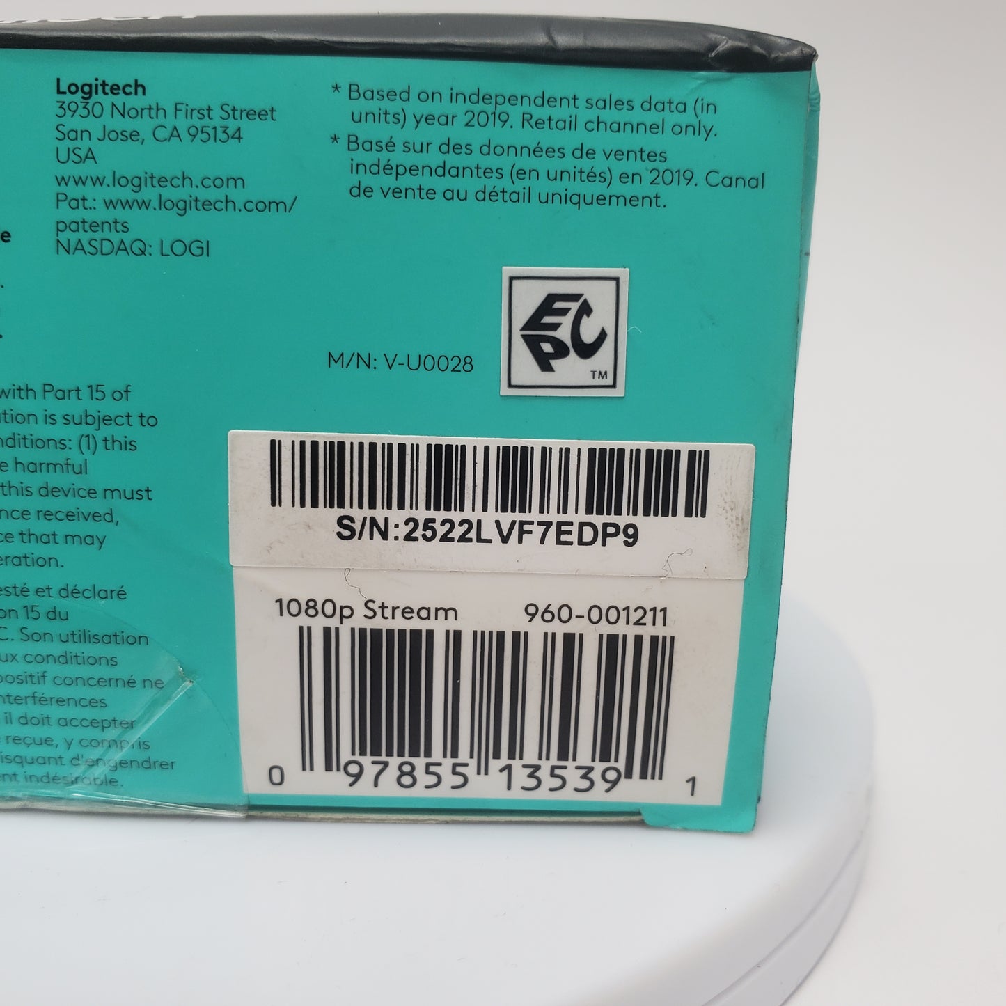 New Logitech 1080p PRO Stream Webcam V-U0028