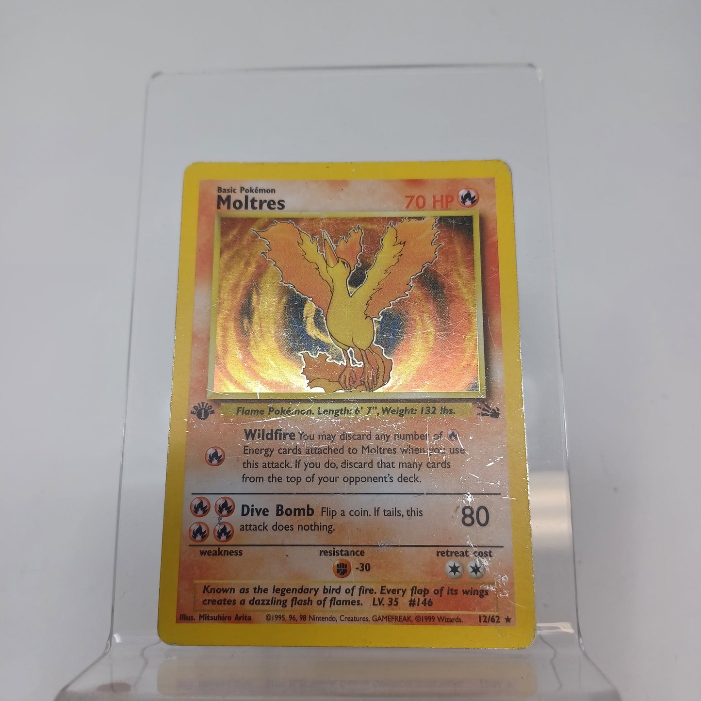 Pokémon TCG Fossil Moltres 12/62 Holo English