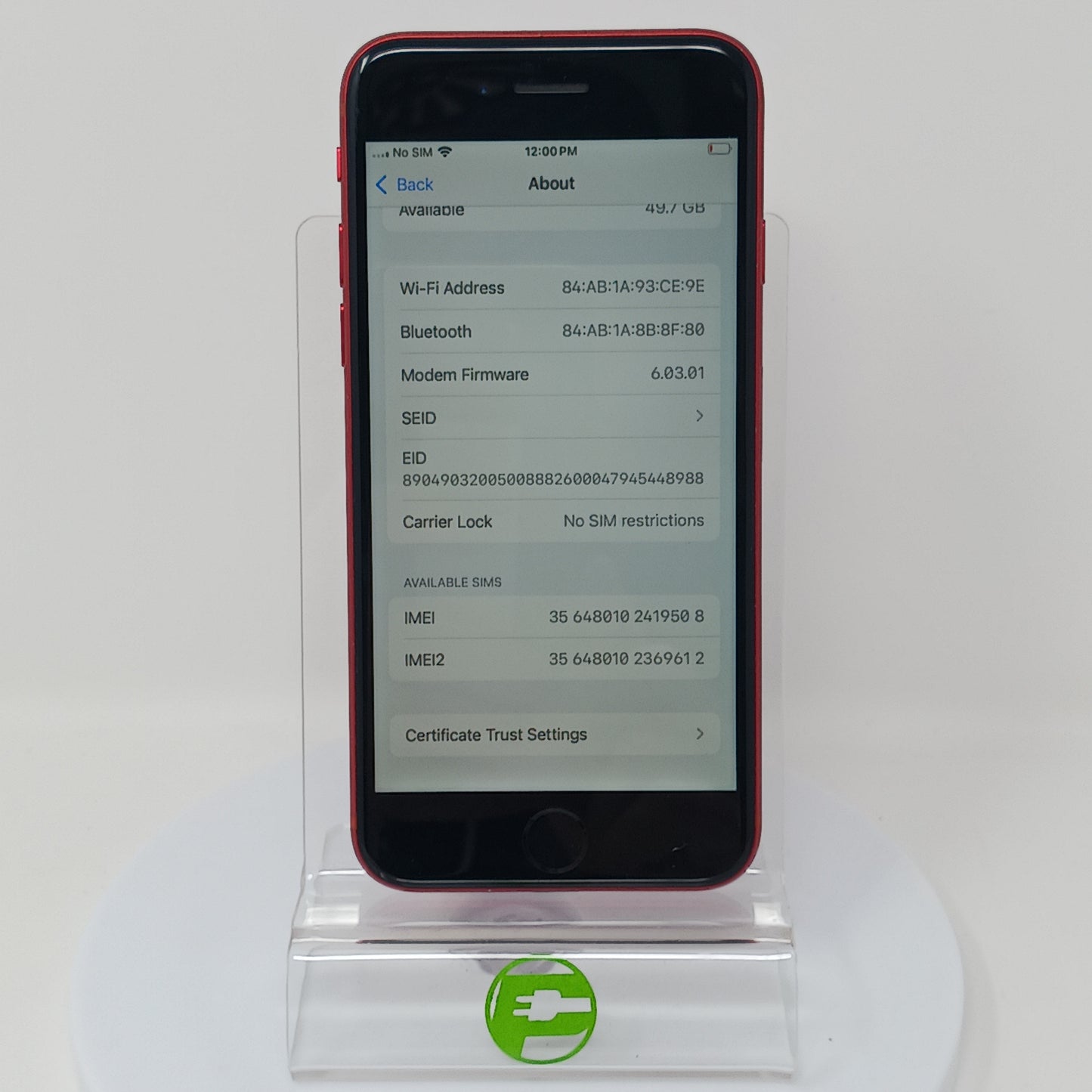 Unlocked Apple iPhone SE 2nd Generation 64GB Red MX9F2LL/A