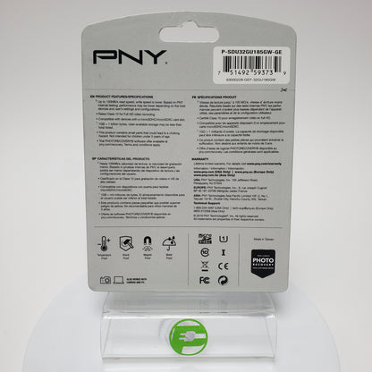 New PNY Elite 32 GB Micro SD UHS-1 SDXC Flash Card P-SDU32GU185GW-GE