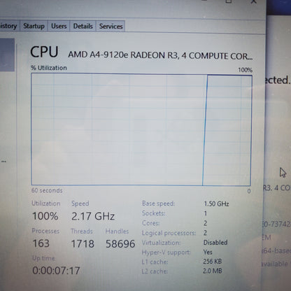 HP Stream 14-DS0040NR 14" AMD A4-9120e Radeon R3.4 1.5GHz 4GB RAM 32GB SSD AMD Radeon R3 Graphics 