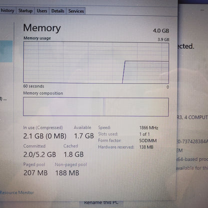HP Stream 14-DS0040NR 14" AMD A4-9120e Radeon R3.4 1.5GHz 4GB RAM 32GB SSD AMD Radeon R3 Graphics 