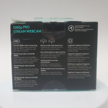 New Logitech 1080p PRO  Stream Webcam V-U0028