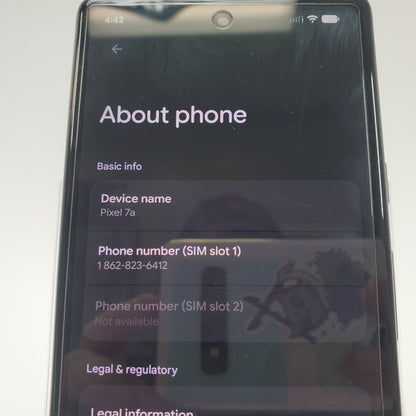 AT&T Google Pixel 7a 128GB 6.1" Smartphone Charcoal