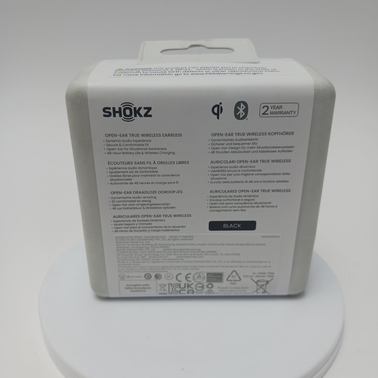 New Shokz OpenFit 2+ T921 Open-Ear True Wireless Bluetooth Earbuds Black