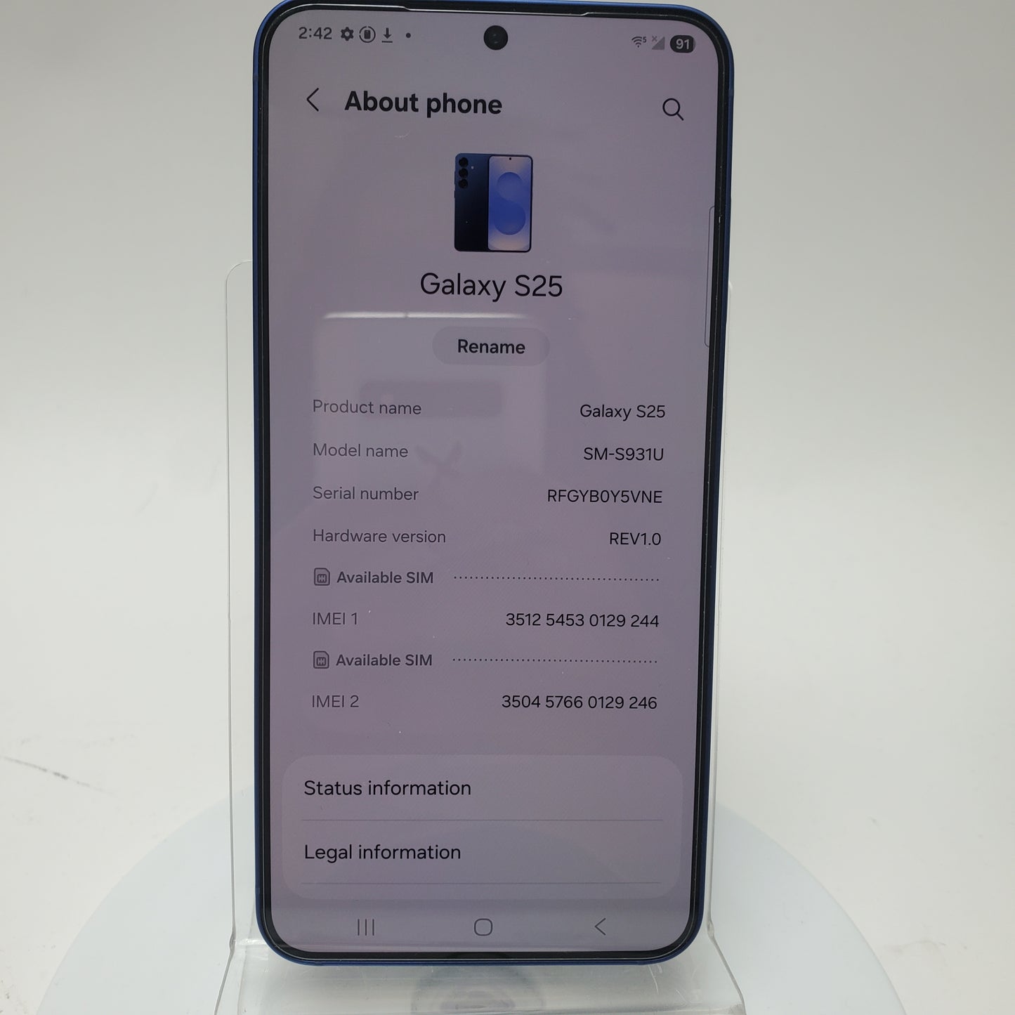 Unlocked Samsung Galaxy S25 12GB RAM 128GB SM-S931U Navy