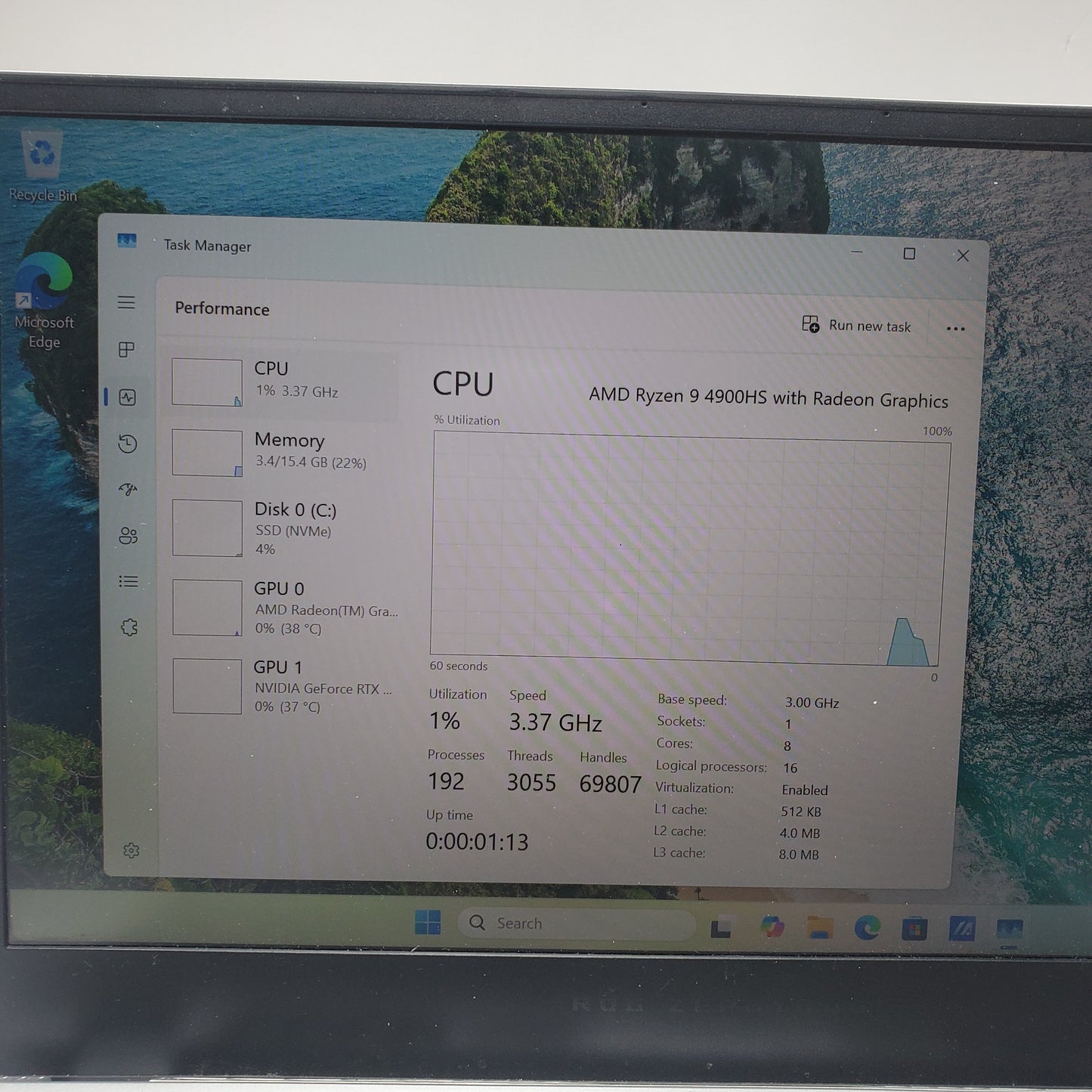 Asus ROG GA401IV 14" Ryzen 9 4900HS 3.0GHz 16GB RAM 1TB SSD GeForce RTX 2060 