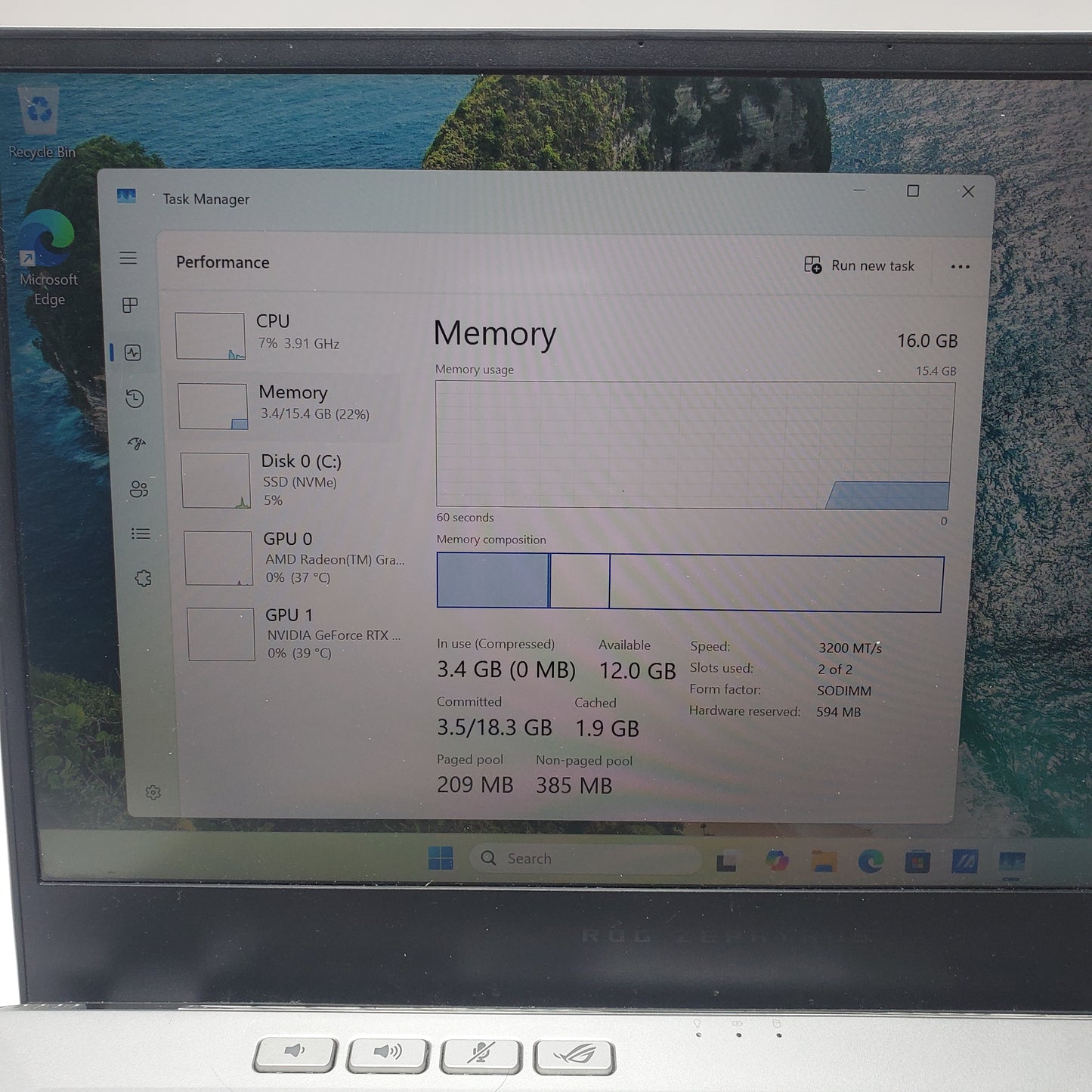 Asus ROG GA401IV 14" Ryzen 9 4900HS 3.0GHz 16GB RAM 1TB SSD GeForce RTX 2060 