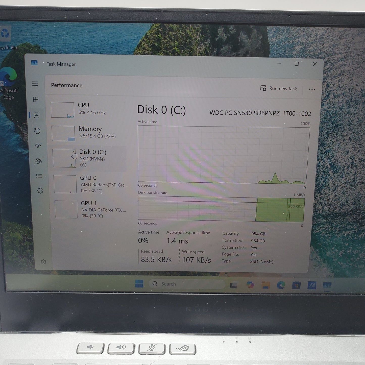 Asus ROG GA401IV 14" Ryzen 9 4900HS 3.0GHz 16GB RAM 1TB SSD GeForce RTX 2060 