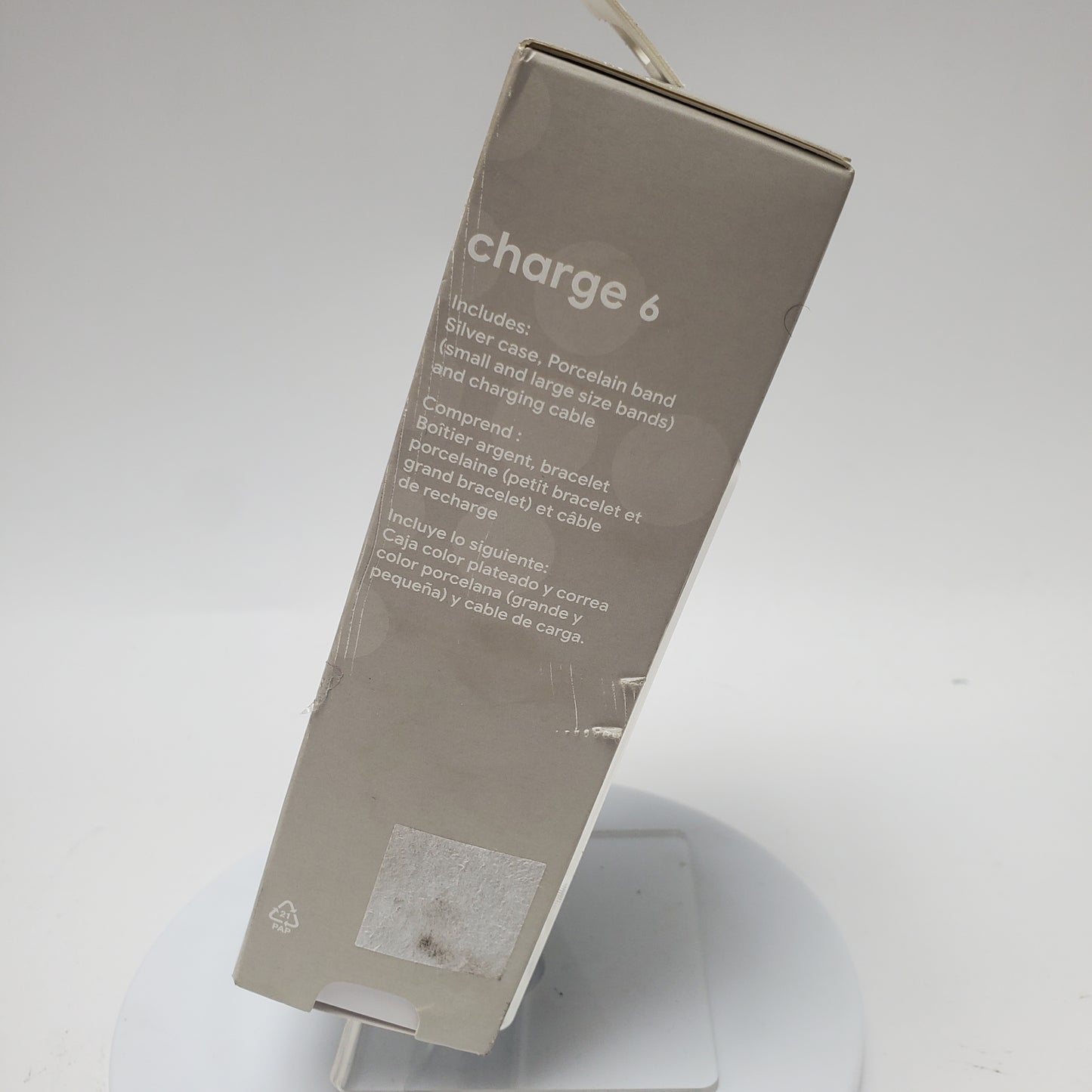 Fitbit Charge 6 36mm Activity Tracker Smartwatch Porcelain/Silver Aluminum G3MP5