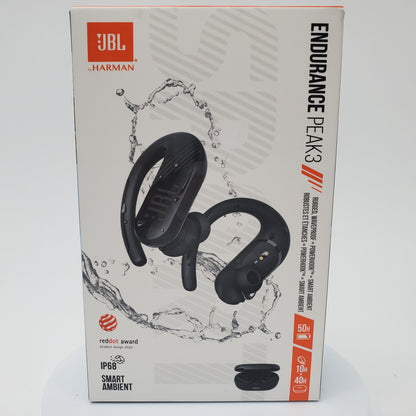 New JBL Endurance Peak 3 Wireless Bluetooth Earbuds Black JBLENDURPEAK3BL
