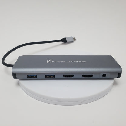 J5 Create USB-C Dual 4K Hdmi 10Gbps Mini Dock JCD398 Grey