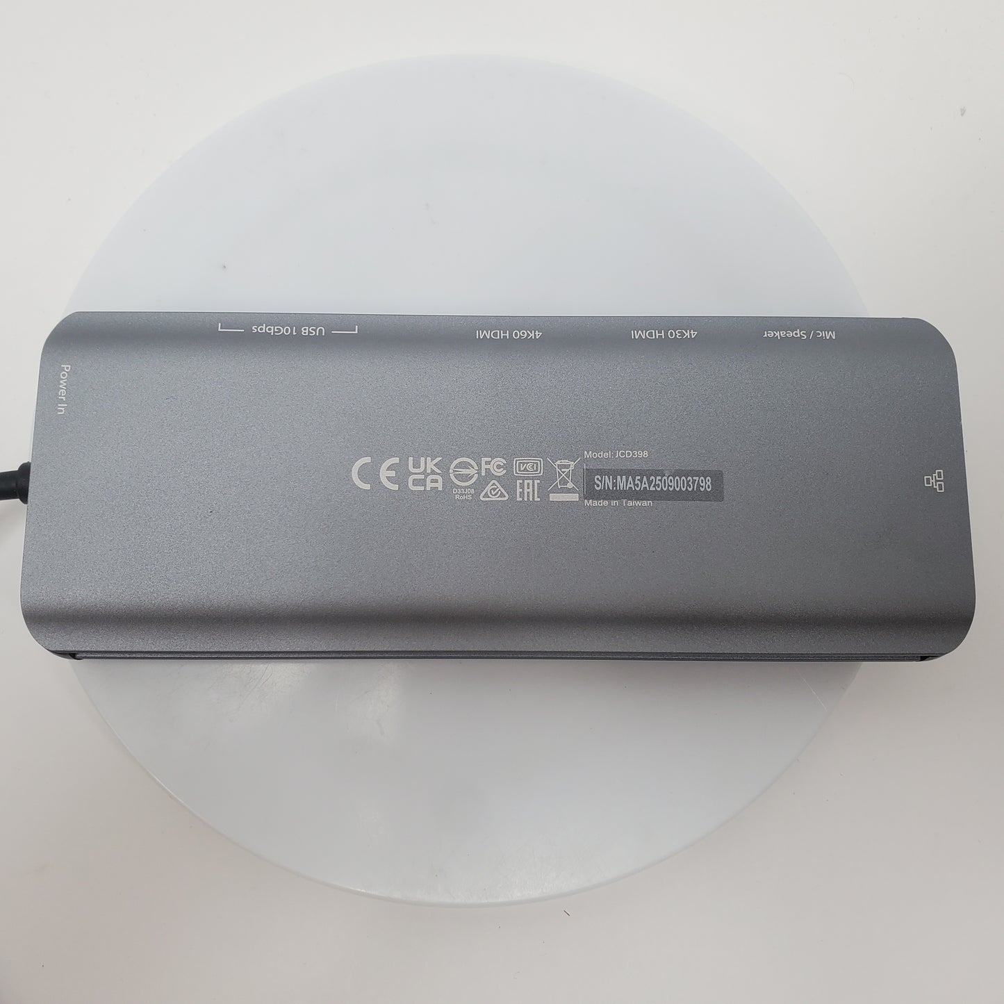 J5 Create USB-C Dual 4K Hdmi 10Gbps Mini Dock JCD398 Grey