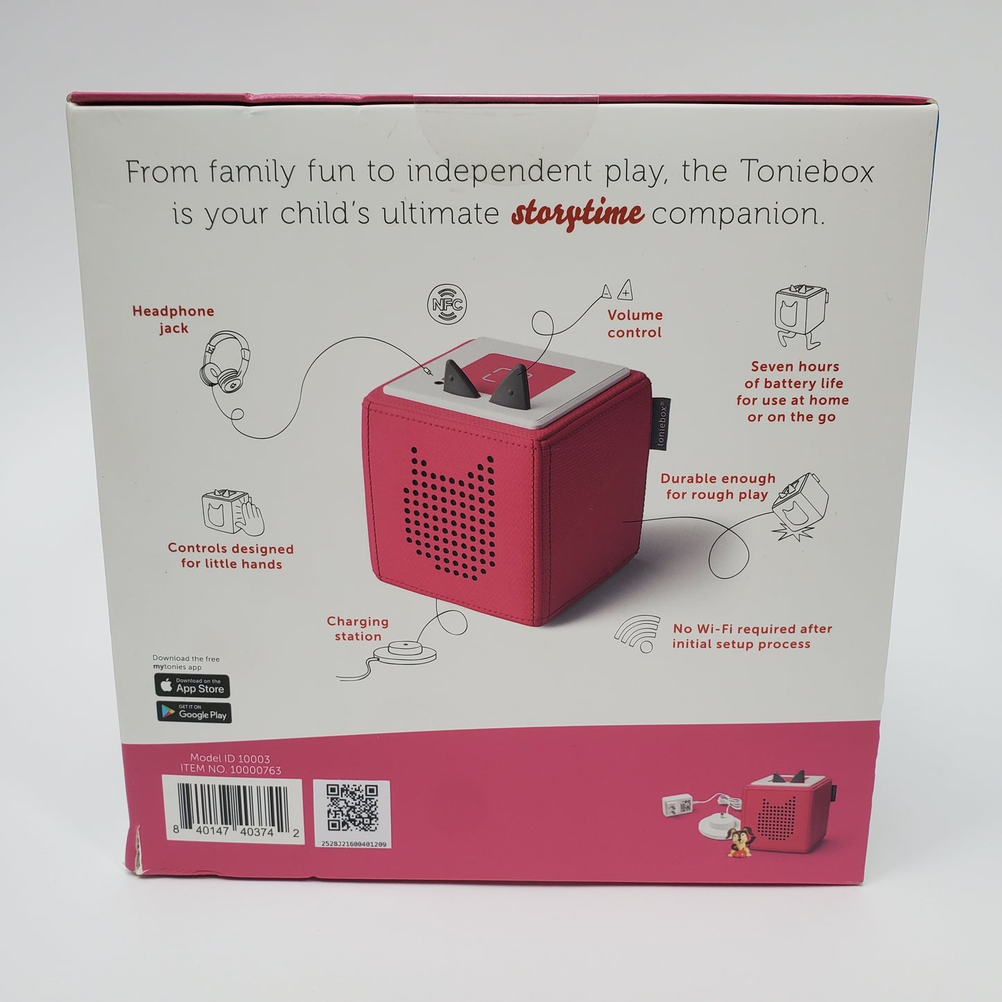 New Tonies Toniebox Audio Player Starter Set with Playtime Puppy Pink