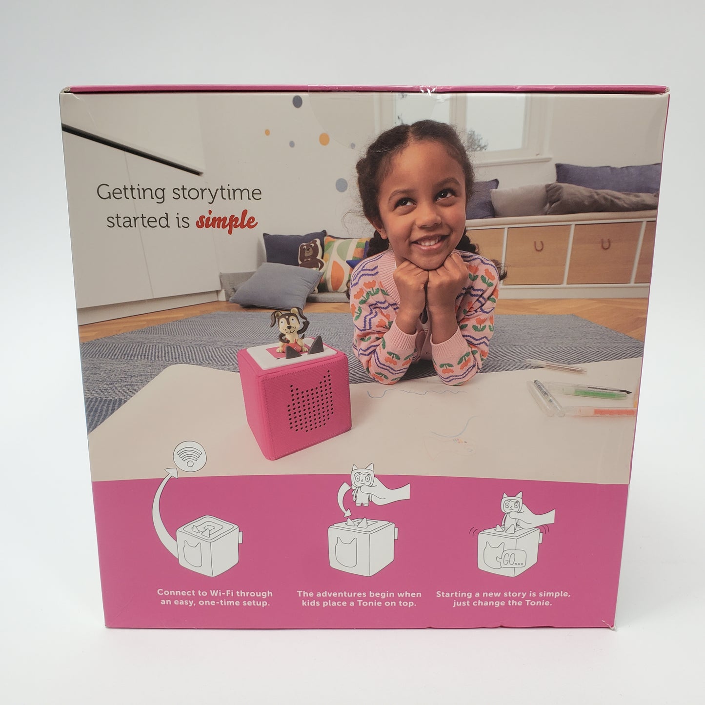 New Tonies Toniebox Audio Player Starter Set with Playtime Puppy Pink