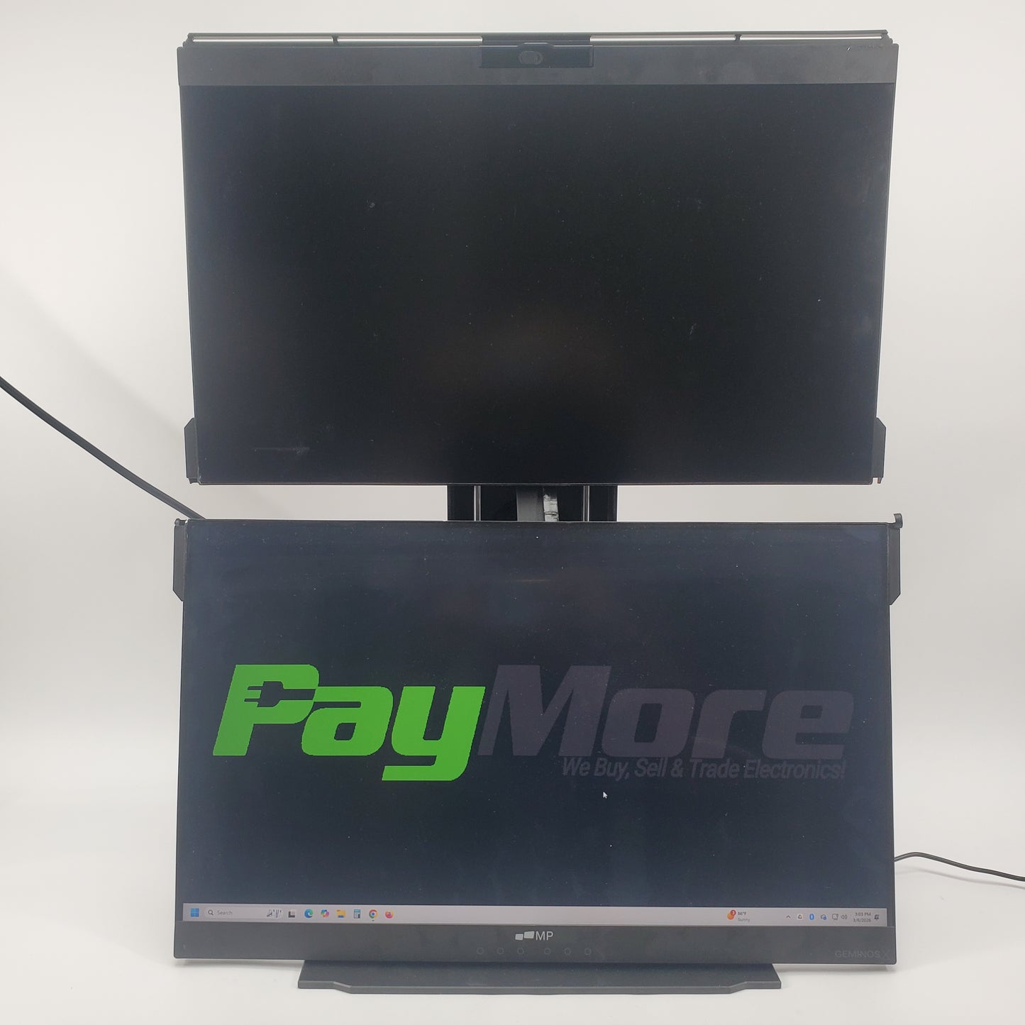 Broken Mobile Pixels Geminos X Dual 24" Stacked Desktop Monitor System (Two Displays) /Broken Hinge