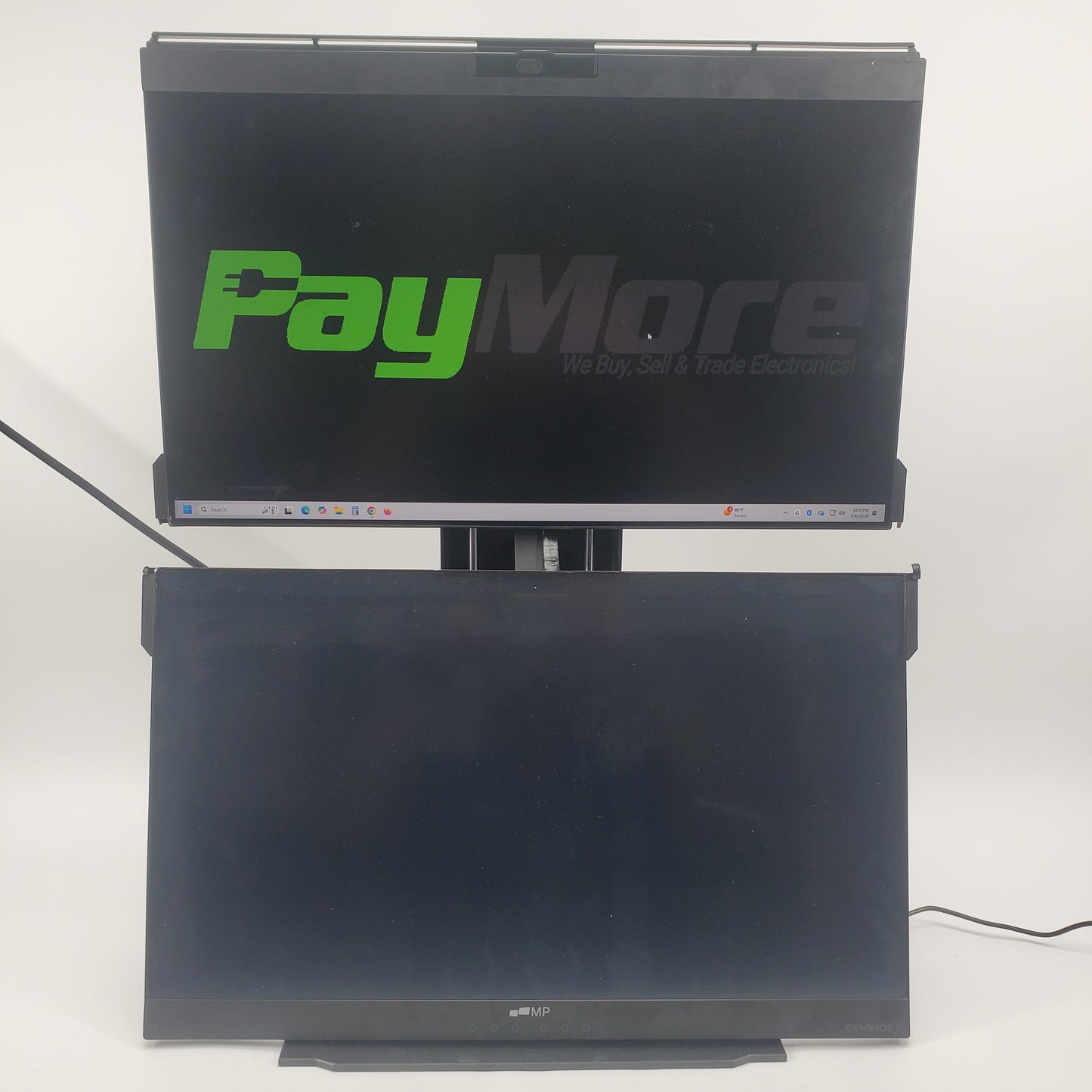 Broken Mobile Pixels Geminos X Dual 24" Stacked Desktop Monitor System (Two Displays) /Broken Hinge