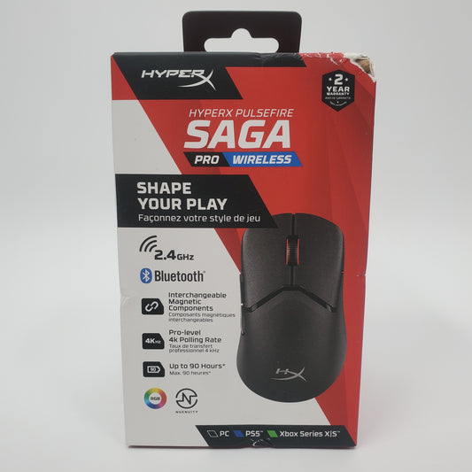 New HyperX Pulsefire SAGA Pro Wireless Optical Gaming Mouse A2PB2AA