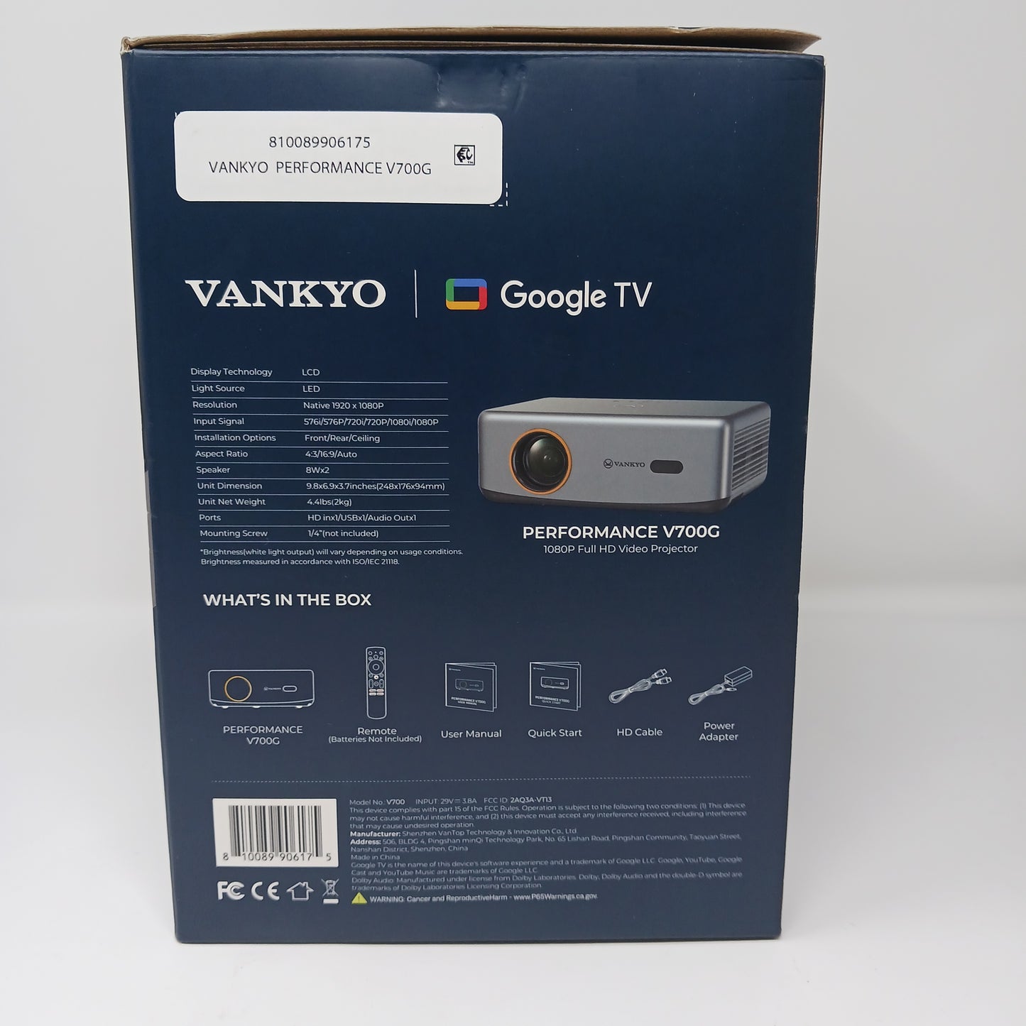 VANKYO Performance V700G Native 1080P Projector