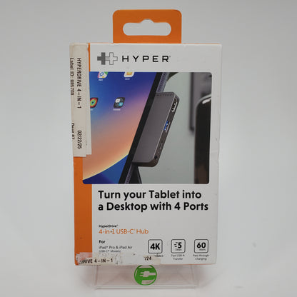 New Hyper HD319EWM 4-in-1 USB-C Hub for iPod Pro/Air Space Gray