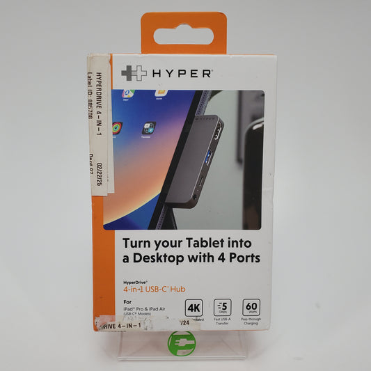 New Hyper HD319EWM 4-in-1 USB-C Hub for iPod Pro/Air Space Gray