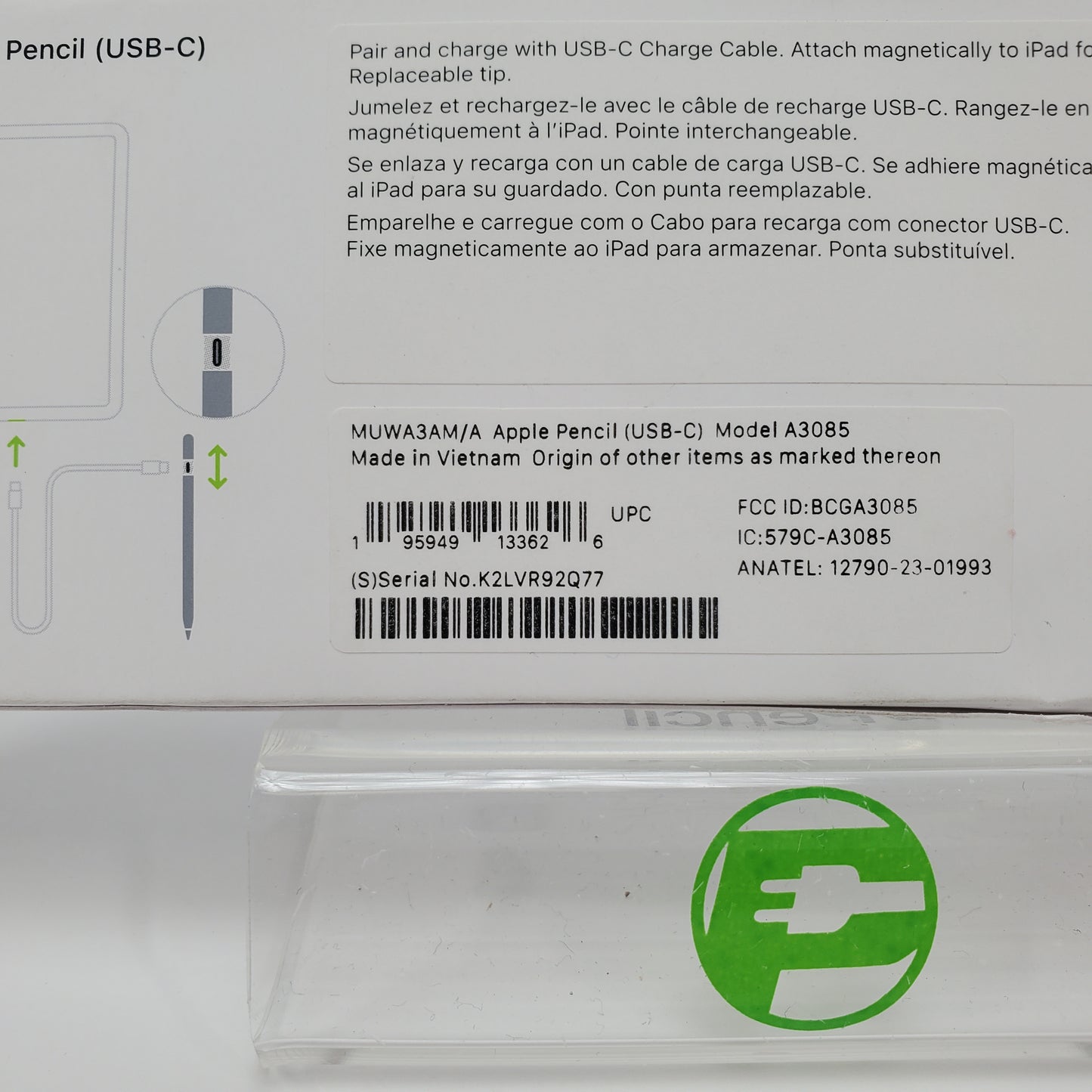 New Apple Pencil USB-C Smart Pencil Stylus White MUWA3AM/A