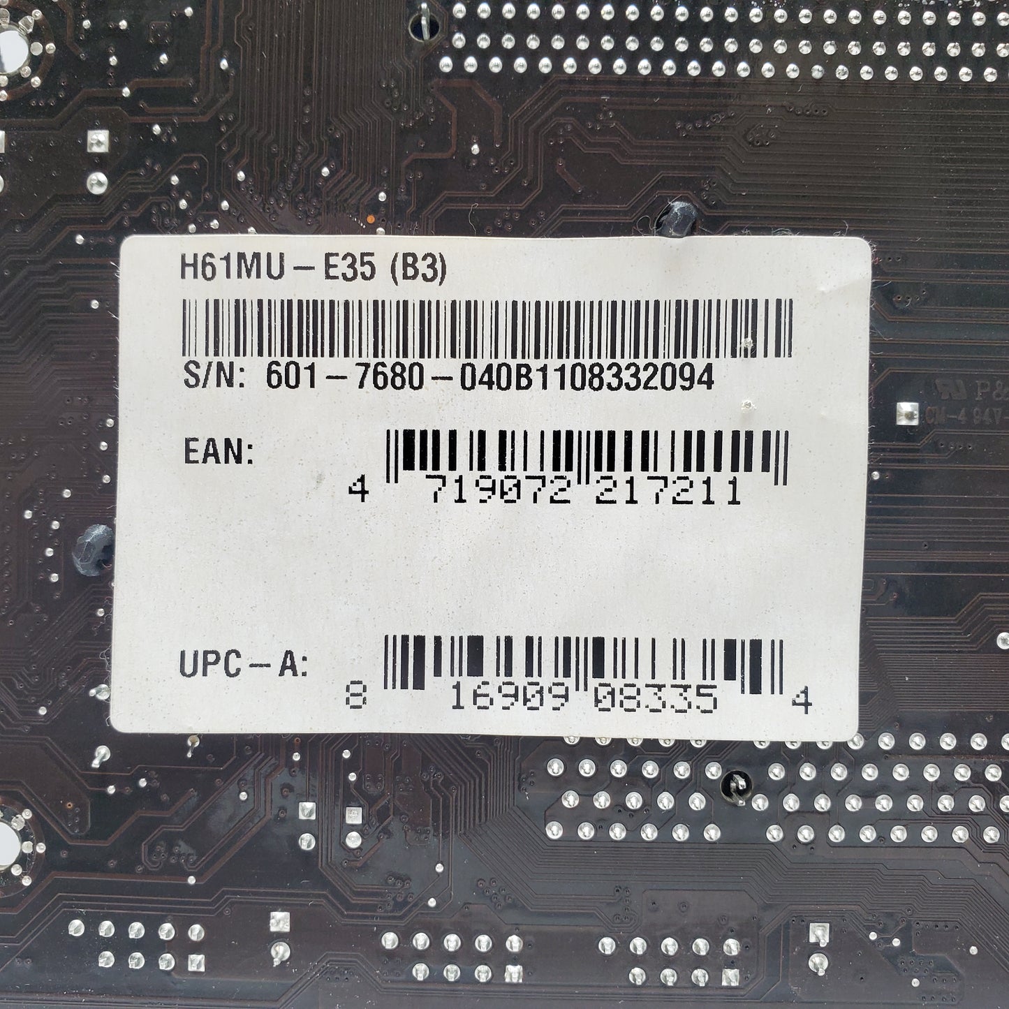 MSi H61MU-E35 (B3) LGA 1155 mATX Intel DDR3 Motherboard Intel w/ Core 17-2600 CPU