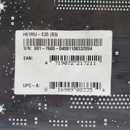 MSi H61MU-E35 (B3) LGA 1155 mATX Intel DDR3 Motherboard Intel w/ Core 17-2600 CPU