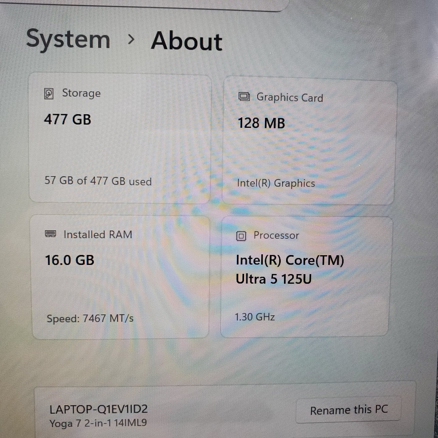 Lenovo Yoga 7 2-in-1 14" Intel Ultra 5 125U 1.3GHz 16GB RAM 512GB SSD