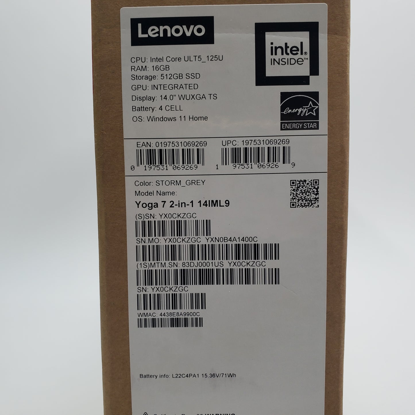 Lenovo Yoga 7 2-in-1 14" Intel Ultra 5 125U 1.3GHz 16GB RAM 512GB SSD