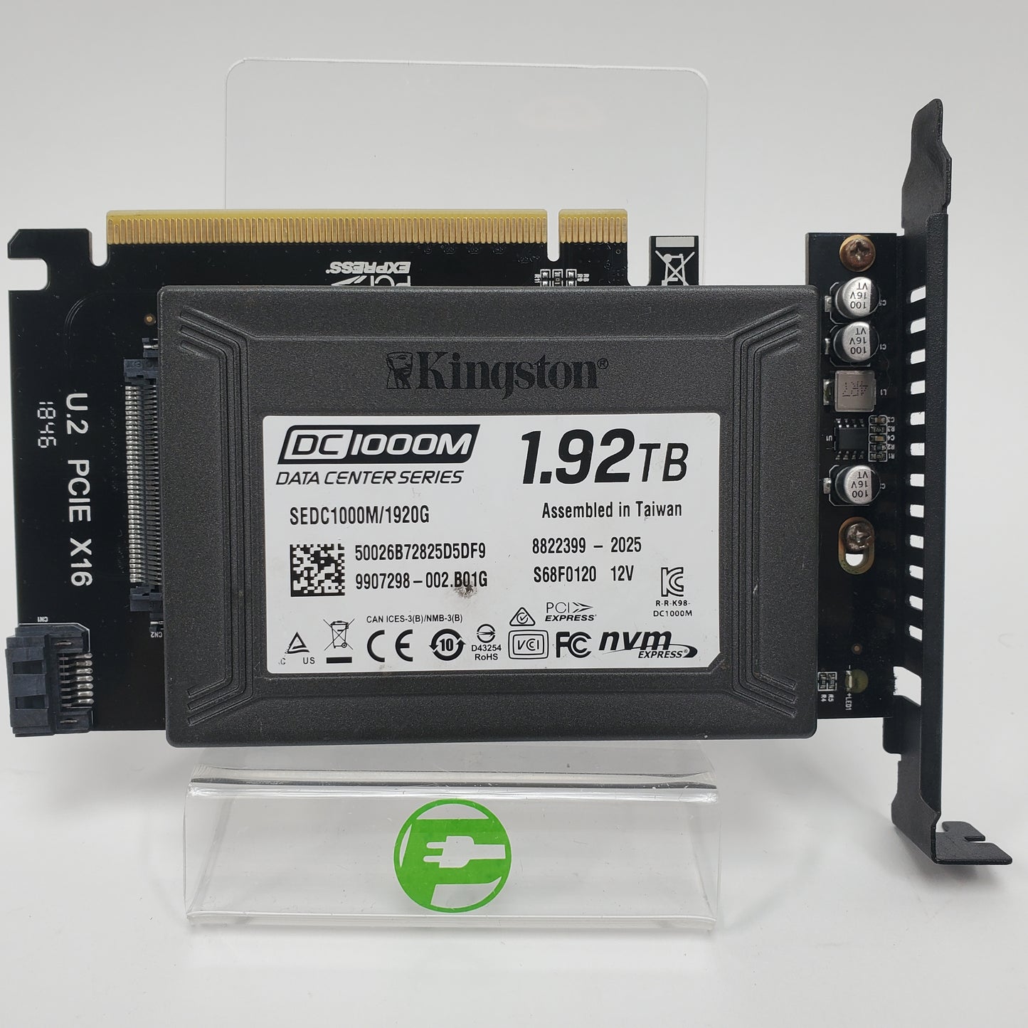 Kingston DC1000M 1.92TB NVMe U.2 SSD Enterprise Data Center SSD w/ PCIe Adapter