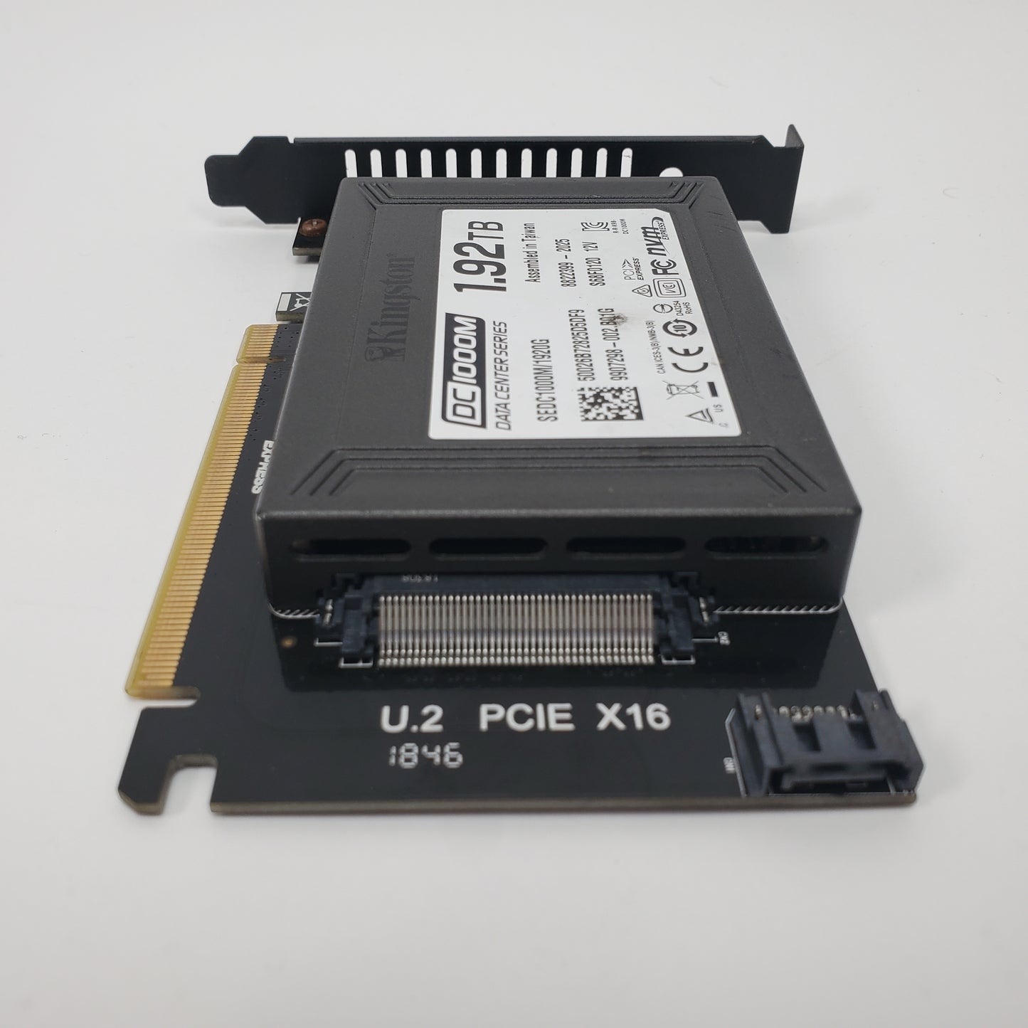 Kingston DC1000M 1.92TB NVMe U.2 SSD Enterprise Data Center SSD w/ PCIe Adapter