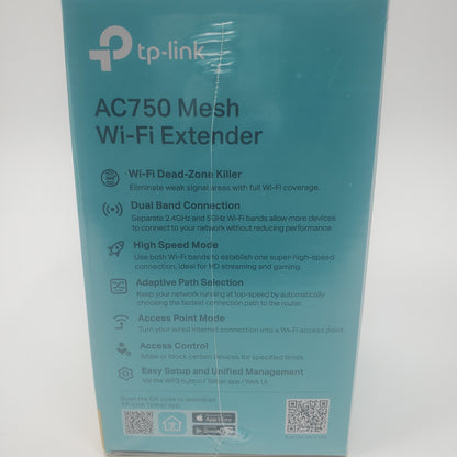 New TP-Link AC750  Dual Band Mesh WiFi Extender RE750C