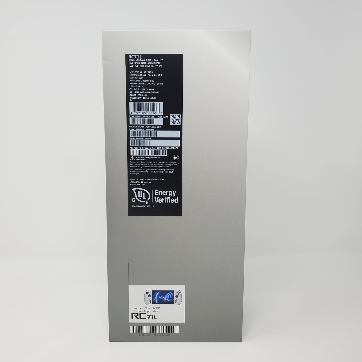 Asus ROG Ally 7" AMD Ryzen Z1 Extreme 16GB RAM 512GB White RC71L-ALLY.Z1X_512