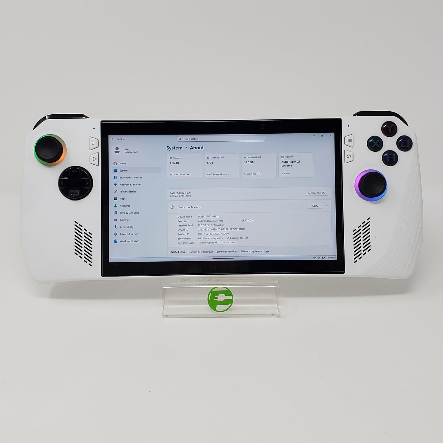 Asus ROG Ally 7" AMD Ryzen Z1 Extreme 16GB RAM 512GB White RC71L-ALLY.Z1X_512