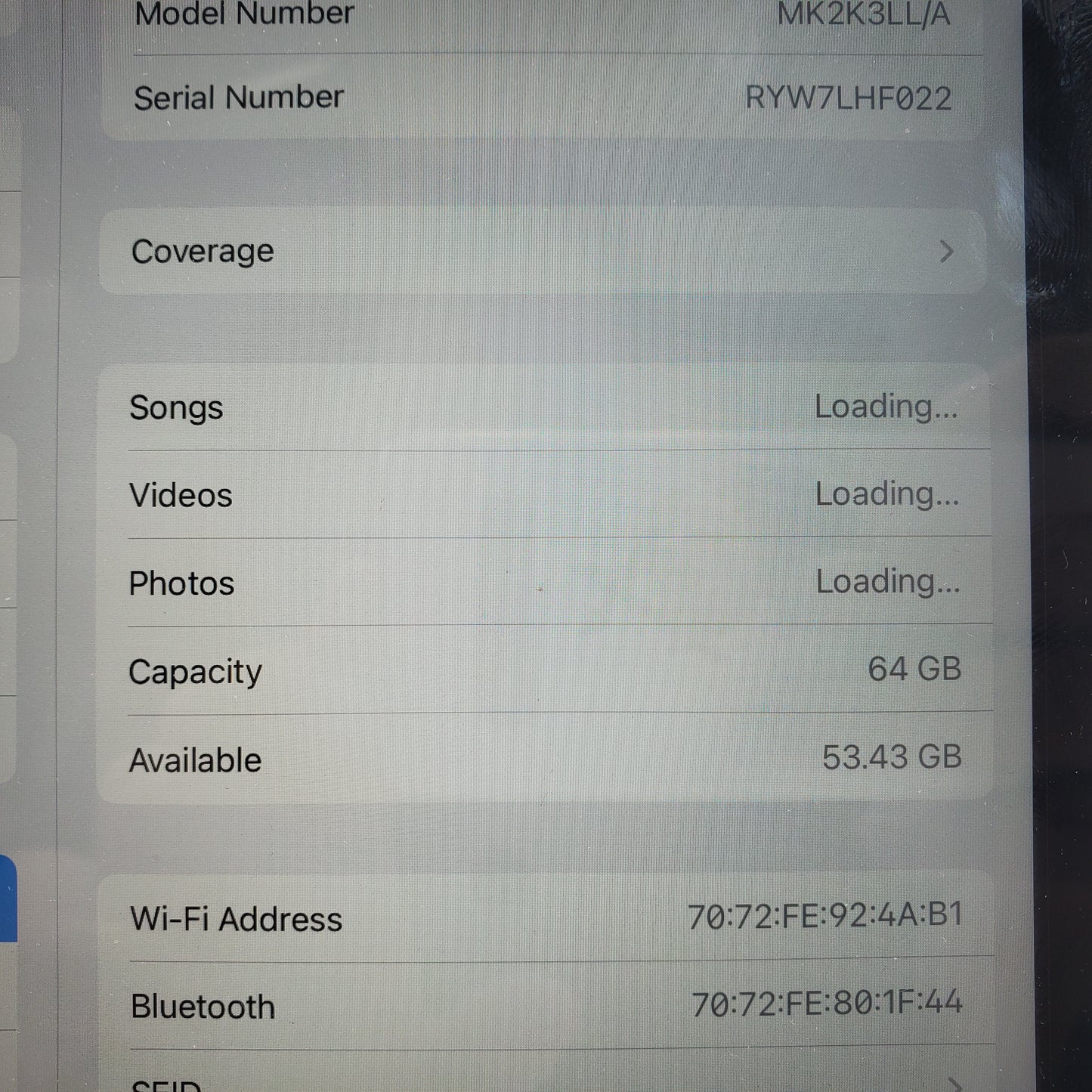 WiFi Only Apple iPad 9th Gen 64GB Space Gray MK2K3LL/A