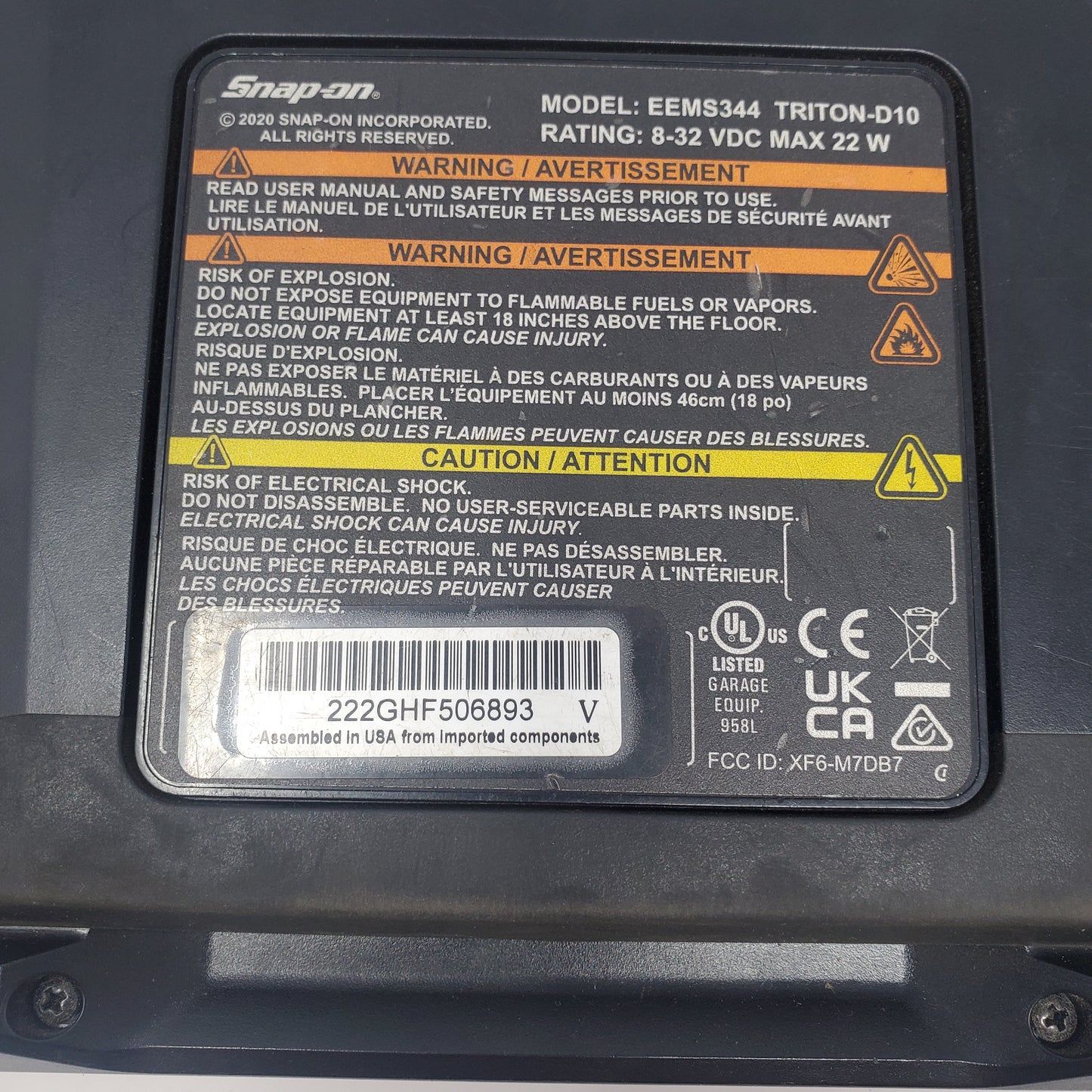 Snap-on Triton D10 Automotive Diagnostic Scan Tool EEMS344