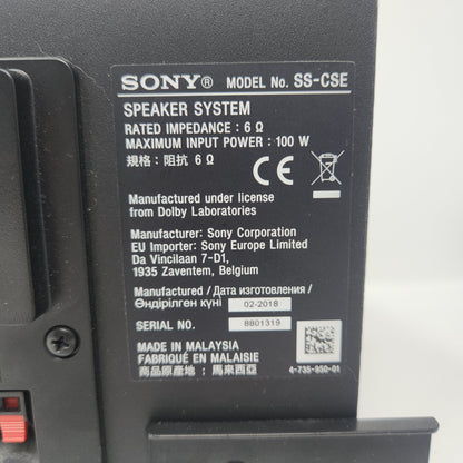 Sony SS-CSE Full-Range Height Speaker 6 Ohms 100W Black Dolby Atmos 1 Pair