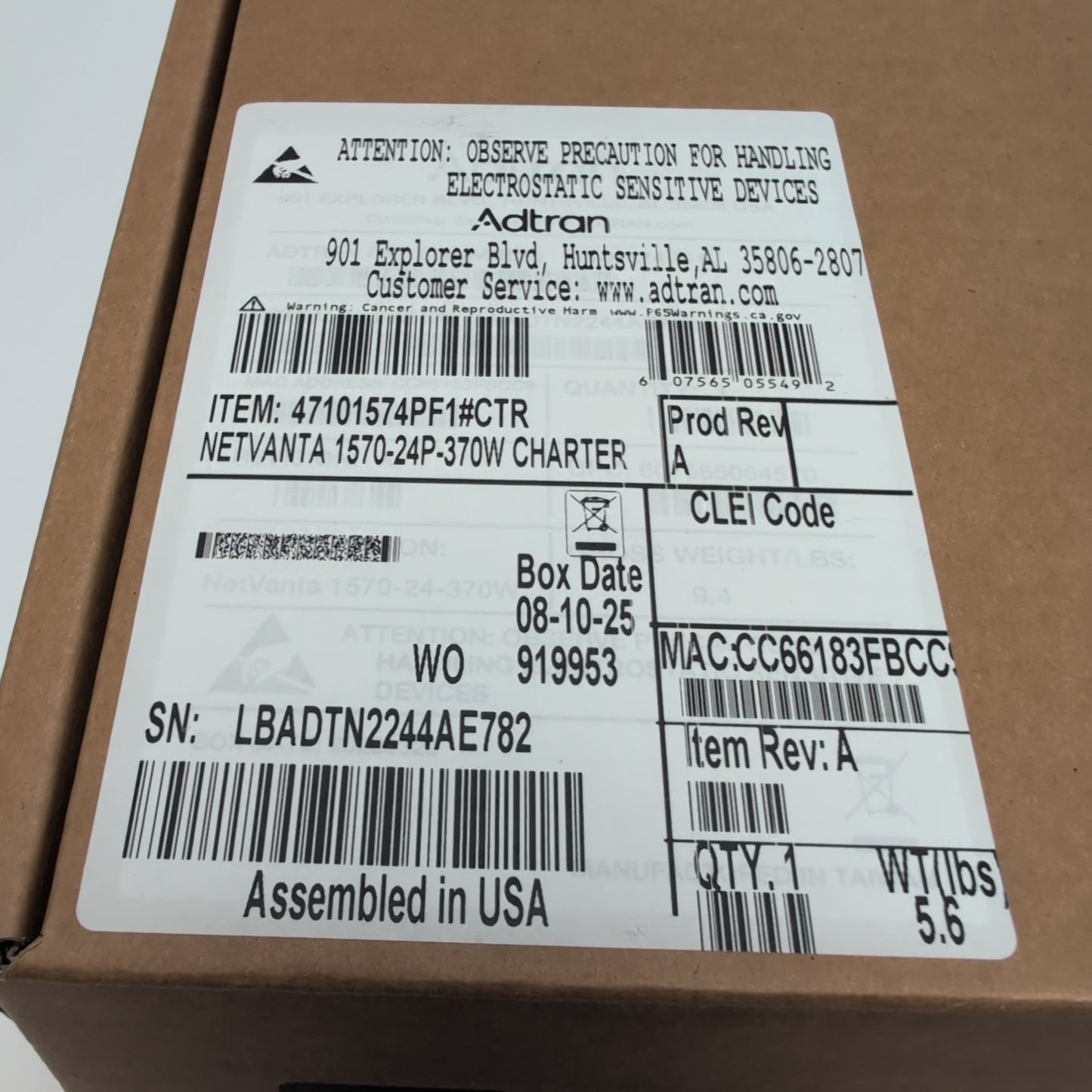New Adtran Netvanta 28-Port PoE+ Switch 1570-24-370W