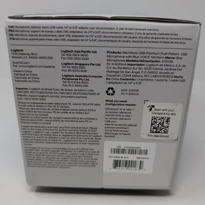 Blue Yeti Nano Premium USB Condenser Microphone Blackout 988-000400