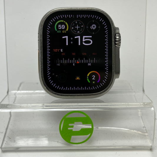 Unlocked Apple Watch Ultra 49MM Natural Titanium Nomad Rugged Band MQET3LL/A