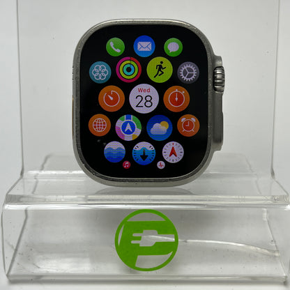 Unlocked Apple Watch Ultra 49MM Natural Titanium Nomad Rugged Band MQET3LL/A