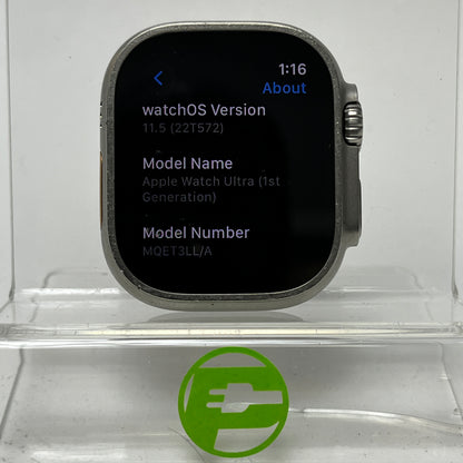Unlocked Apple Watch Ultra 49MM Natural Titanium Nomad Rugged Band MQET3LL/A