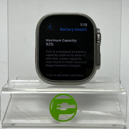 Unlocked Apple Watch Ultra 49MM Natural Titanium Nomad Rugged Band MQET3LL/A