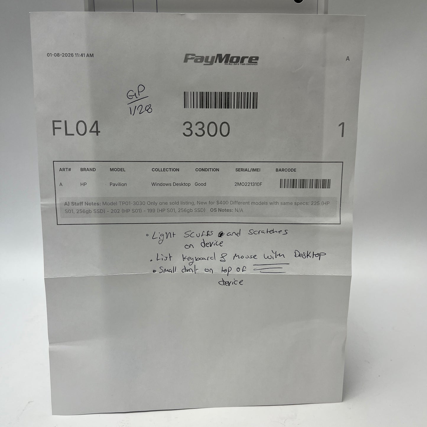 HP Pavilion TP01-3030 i3-12100 3.30GHz 8GB RAM 512GB SSD Intel HD Graphics