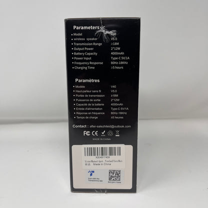 New Vanzon IPX7 Bluetooth Speaker Black V40